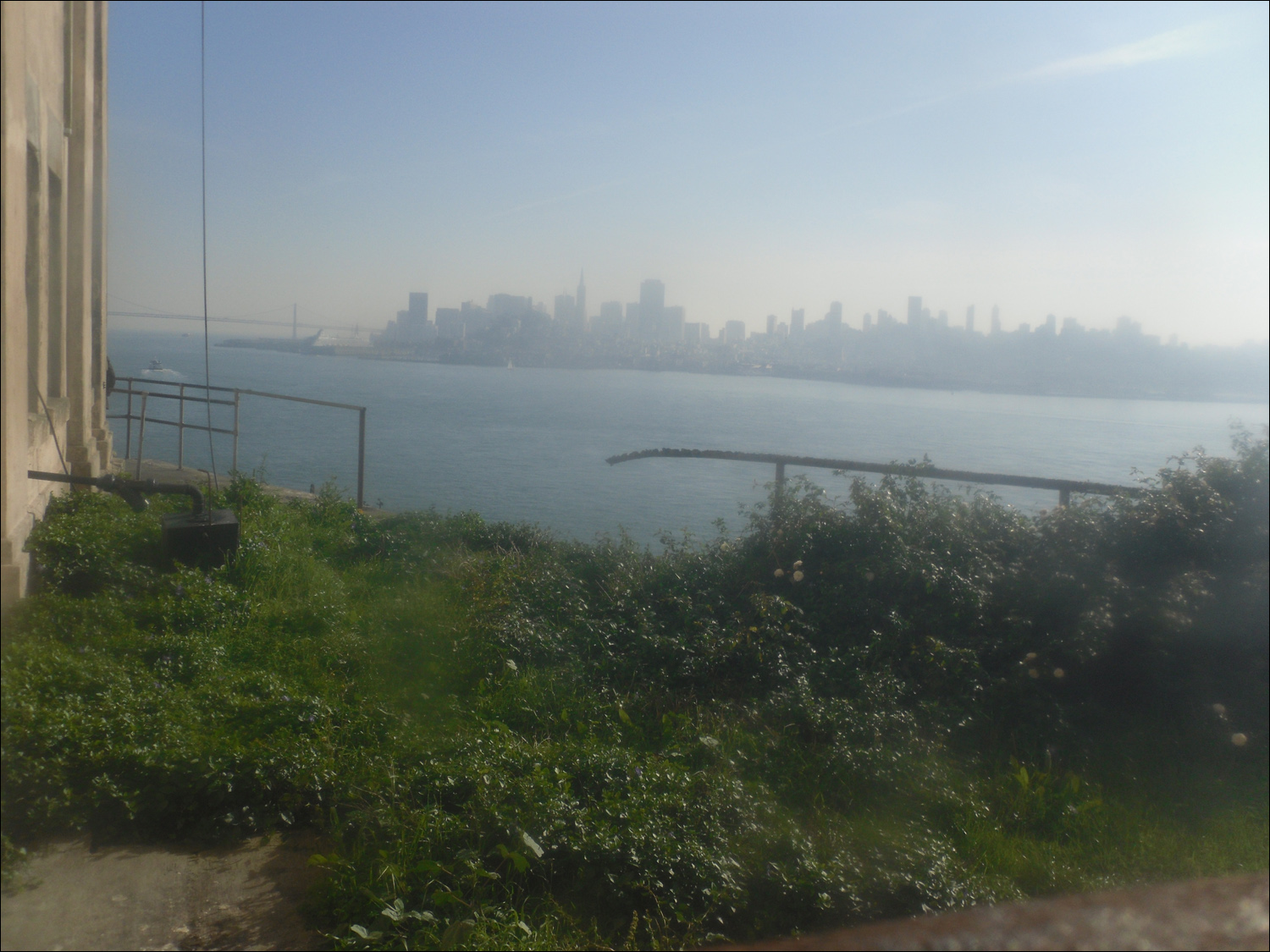 Hazy view of SF skyline