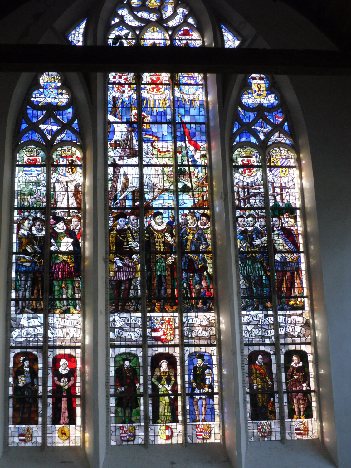 Oude Kerk-One of several ornate stained glass windows