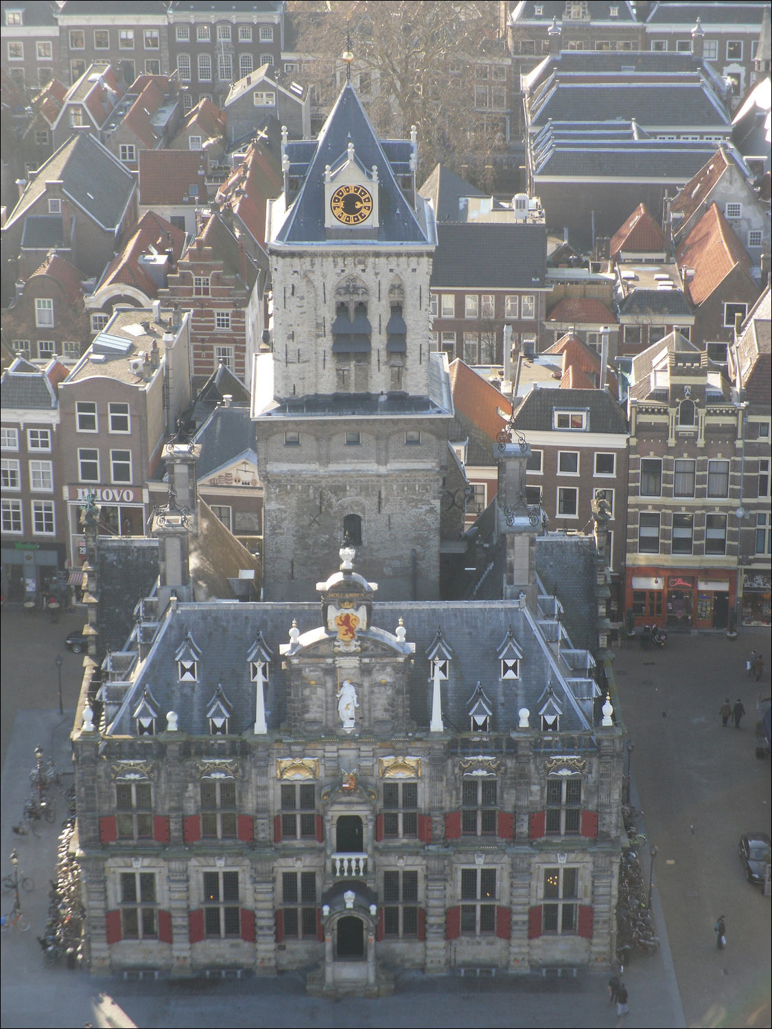 Views from the top of the clock tower on Nieuwe Kerk - View of City Hall