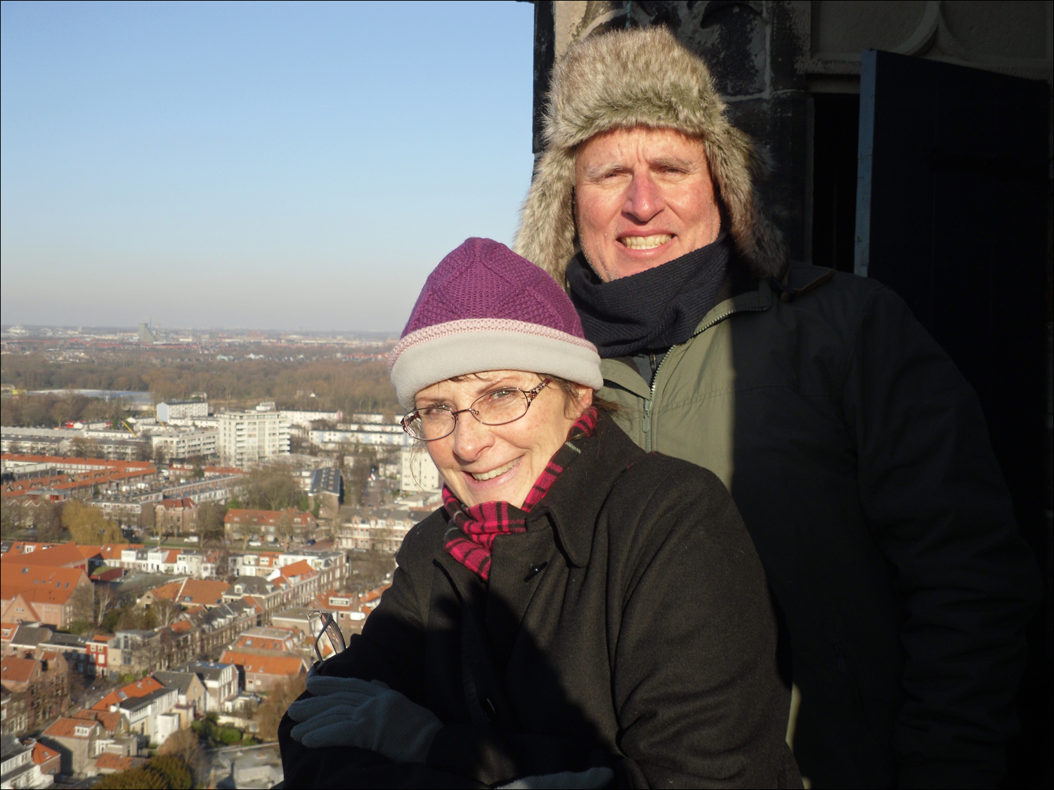 Views from the top of the clock tower on Nieuwe Kerk  Bob and Katherine