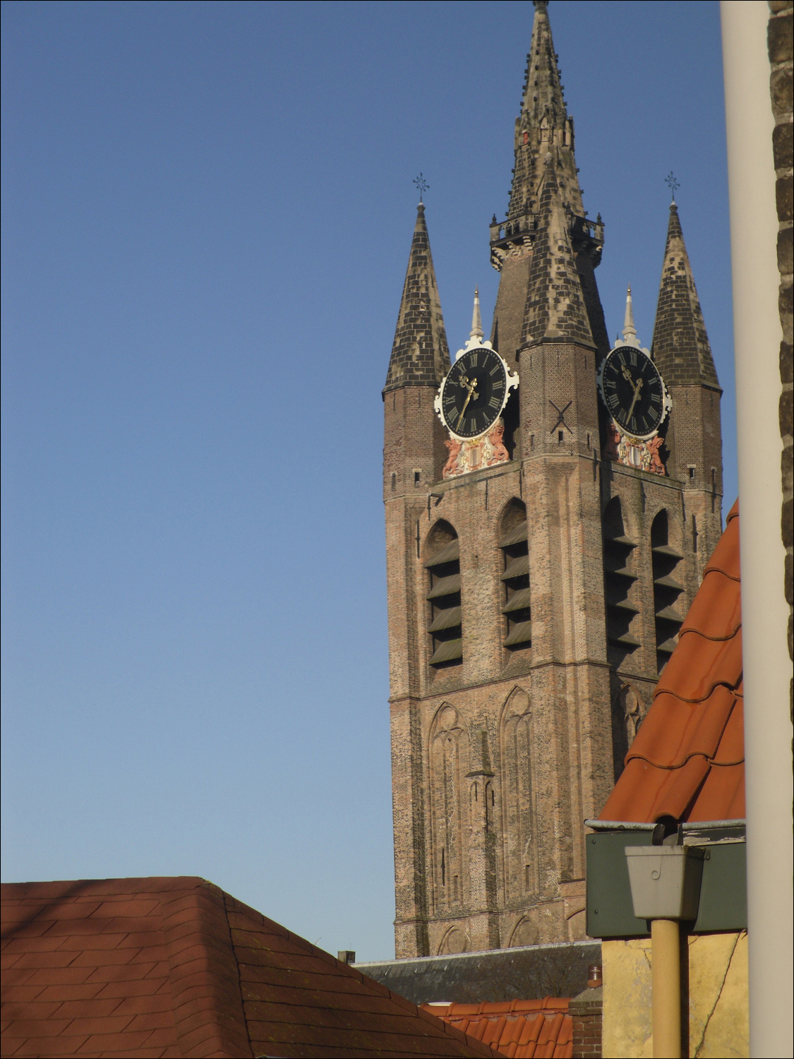 View of Oude Kerk from Delft house