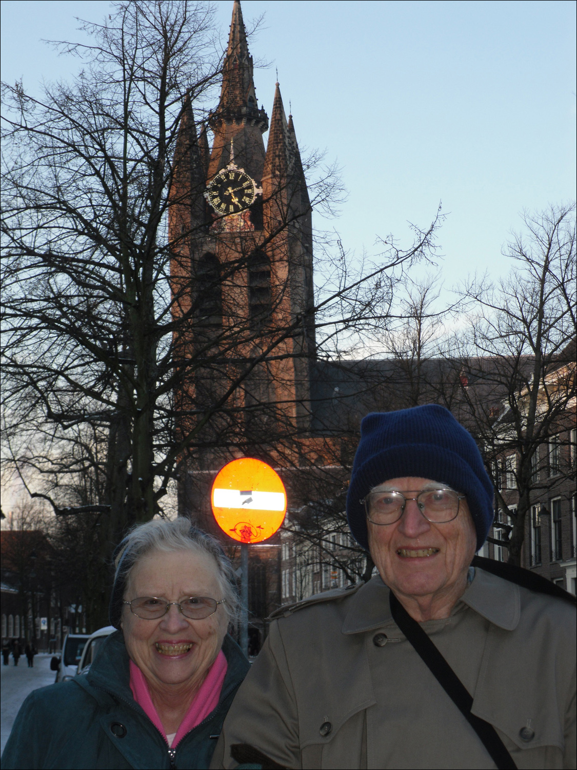 Mom & Dad with Oude Kerk in background