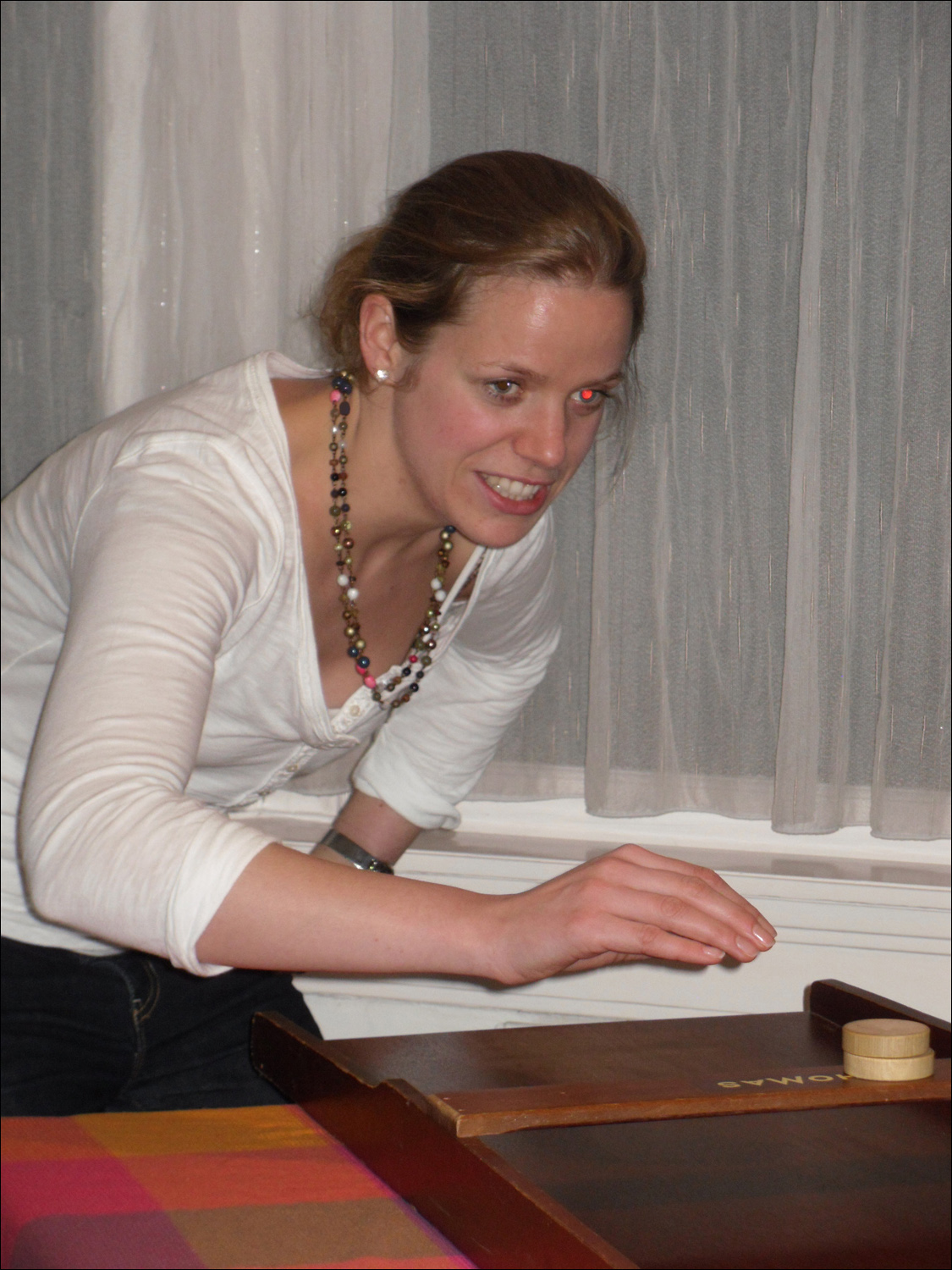 Dutch dinner and game night at home of Martijn and Joseba- Anna Colvin takes her turn